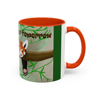 "I'll start over tomorrow" mug with cartoon red panda