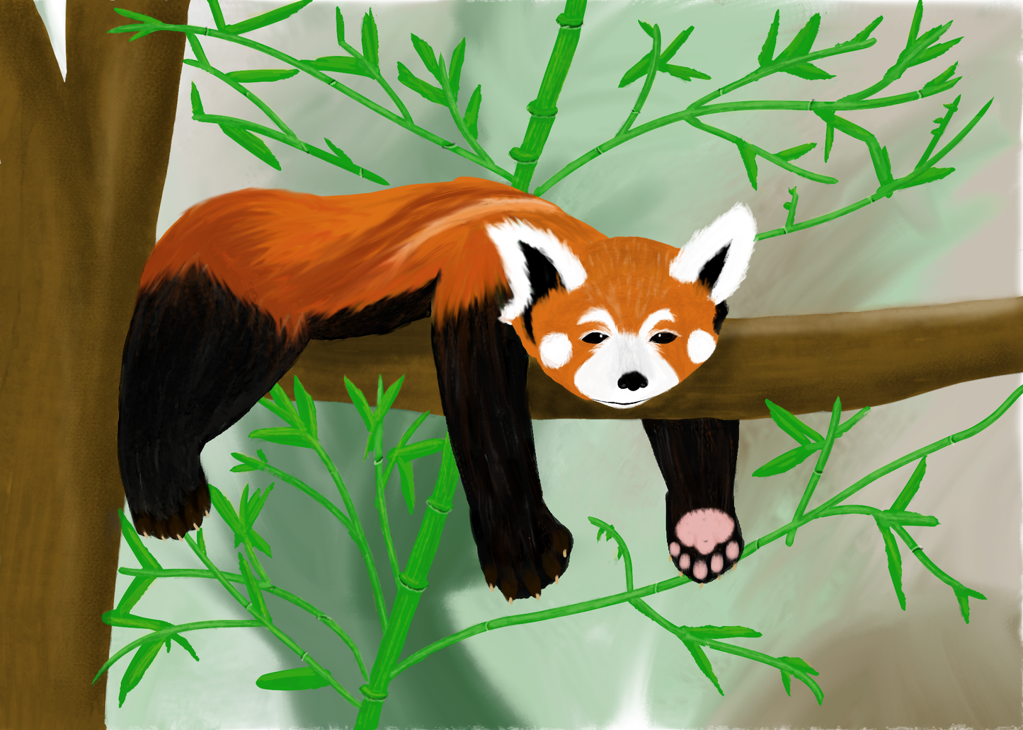 "I'll start over tomorrow" mug with cartoon red panda