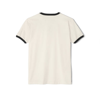 White Crow Yelling on Unisex Ringer Tee
