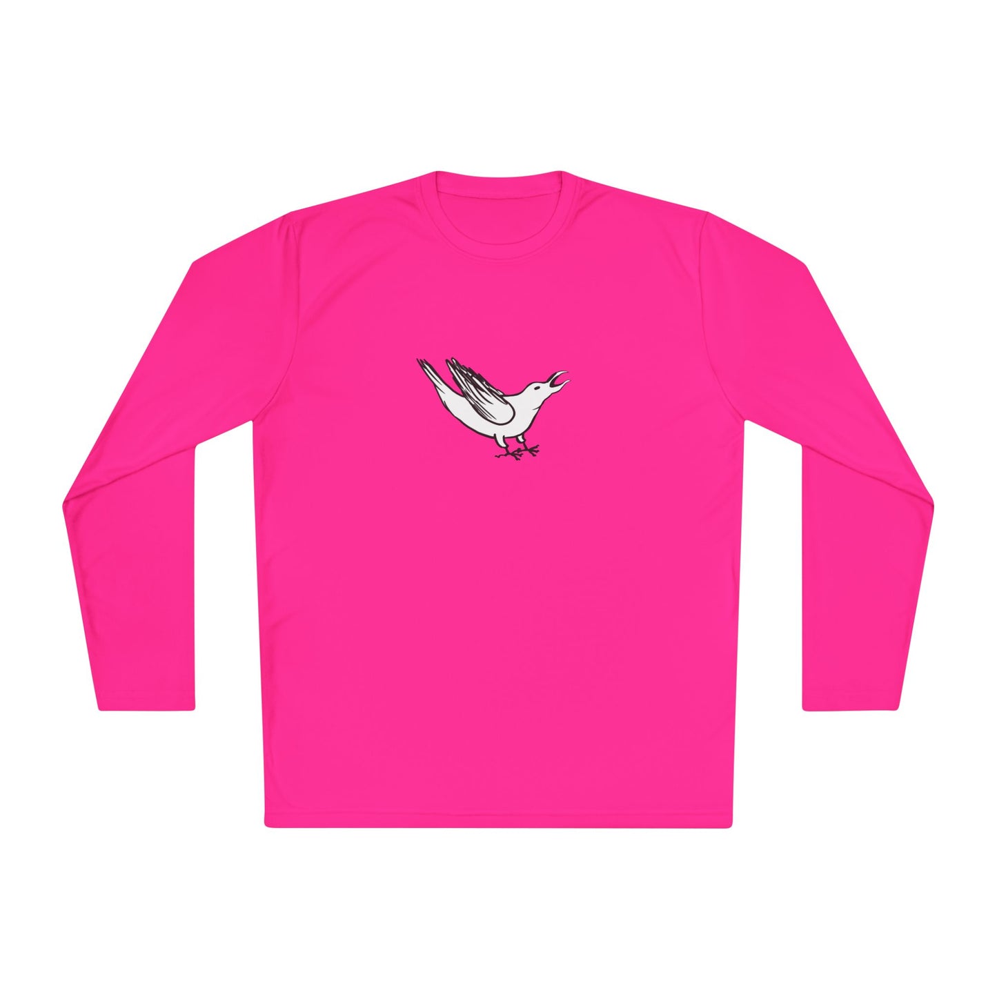 White Crow Yelling on Unisex Lightweight Long Sleeve Tee