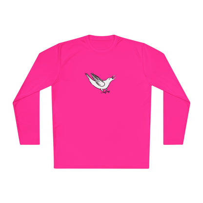 White Crow Yelling on Unisex Lightweight Long Sleeve Tee