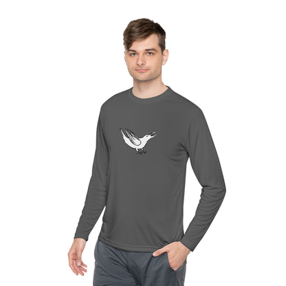 White Crow Yelling on Unisex Lightweight Long Sleeve Tee