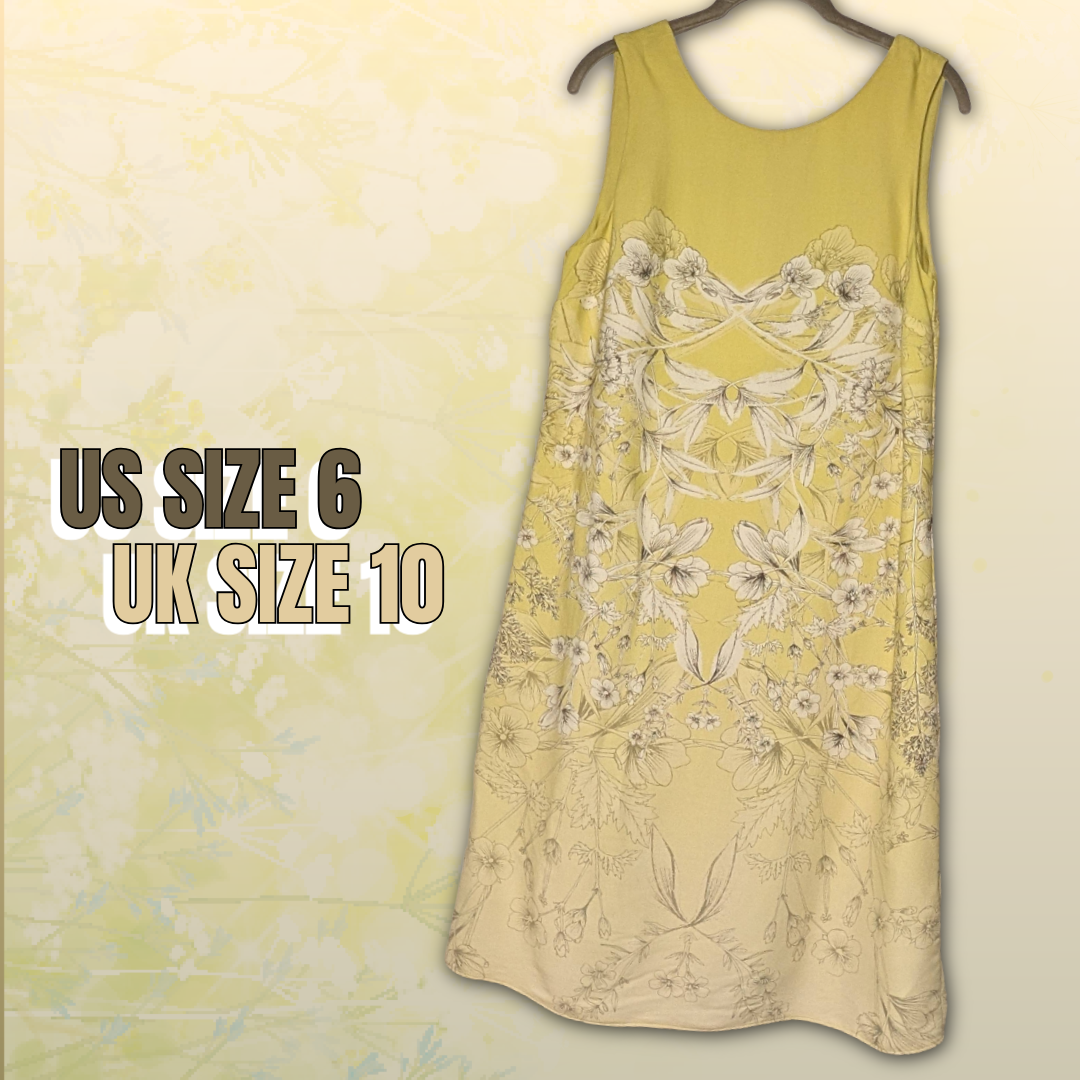 NEXT US size 6/UK size 10 Sleeveless Kiwi Green Gradient Floral Cocktail Dress