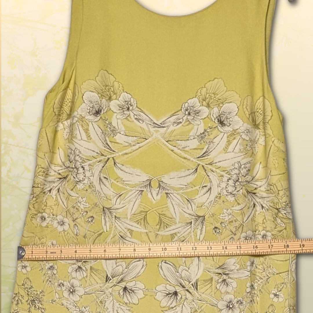 NEXT US size 6/UK size 10 Sleeveless Kiwi Green Gradient Floral Cocktail Dress