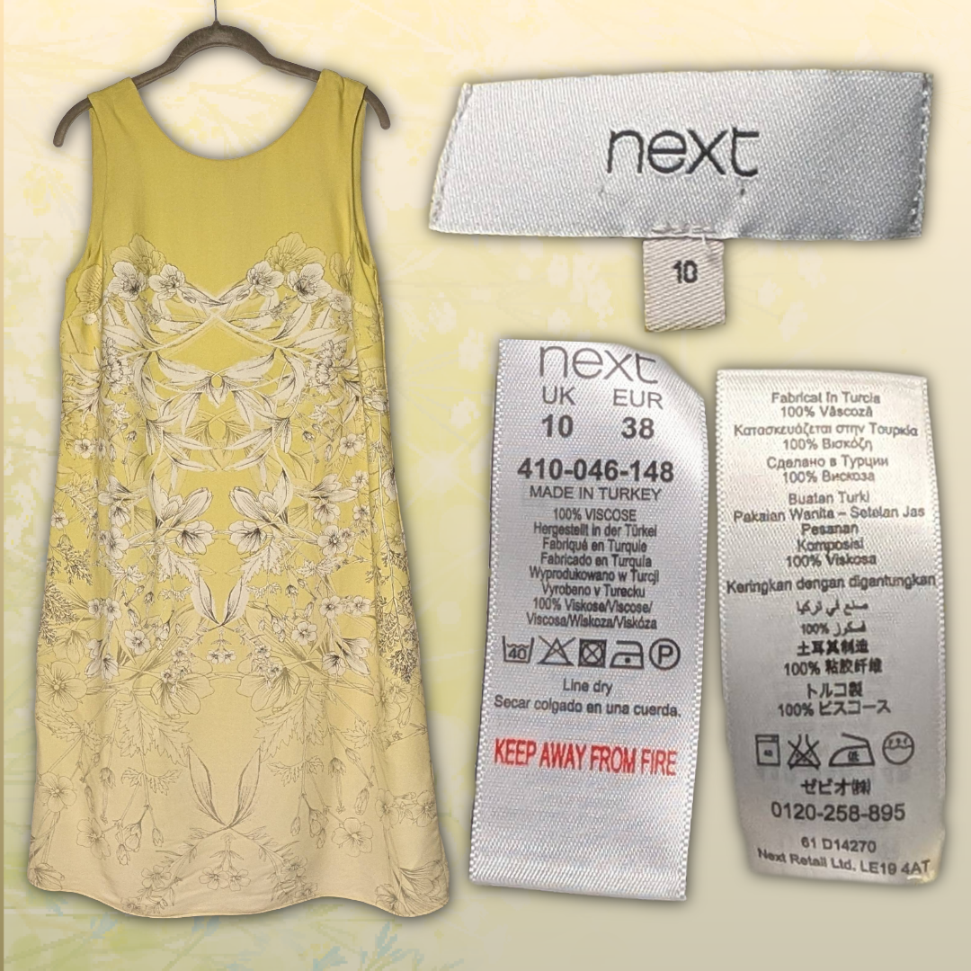 NEXT US size 6/UK size 10 Sleeveless Kiwi Green Gradient Floral Cocktail Dress