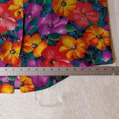 Vintage O'BOE washed silk Hawaiian style button down shirt, XL