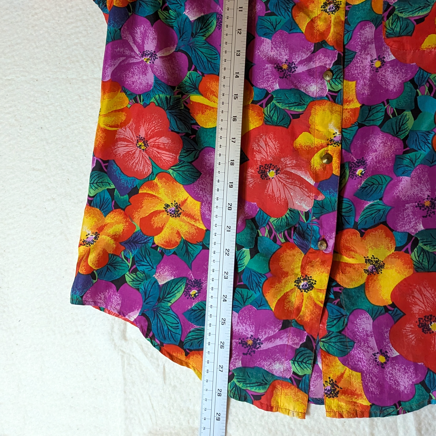 Vintage O'BOE washed silk Hawaiian style button down shirt, XL