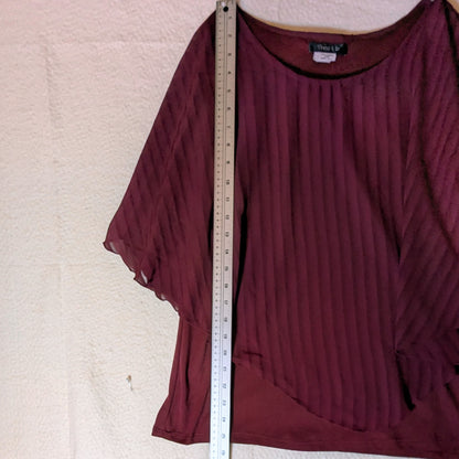 Theo & b burgundy tank with silky/swingy over layer, size XL