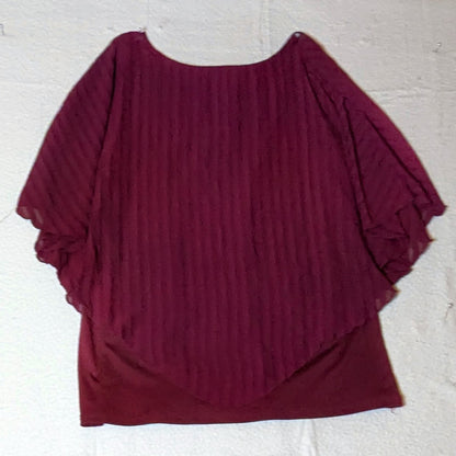 Theo & b burgundy tank with silky/swingy over layer, size XL
