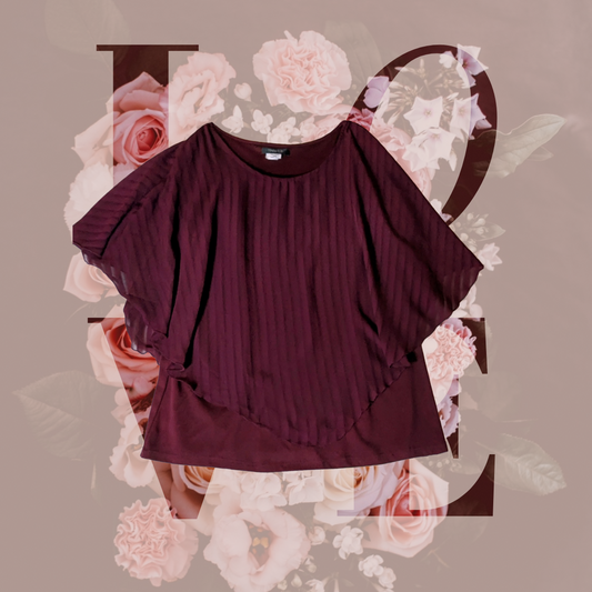 Theo & b burgundy tank with silky/swingy over layer, size XL