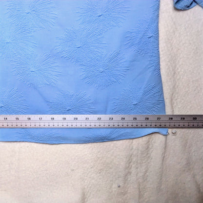 Textured Liz Claiborne cornflower blue blouse w/ 2x layer bell sleeves, size 1X