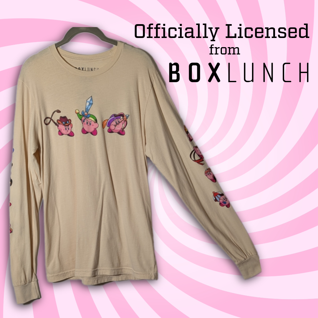 Officially Licensed BoxLunch Nintendo Kirby Long Sleeve Tee Shirt - Size Small
