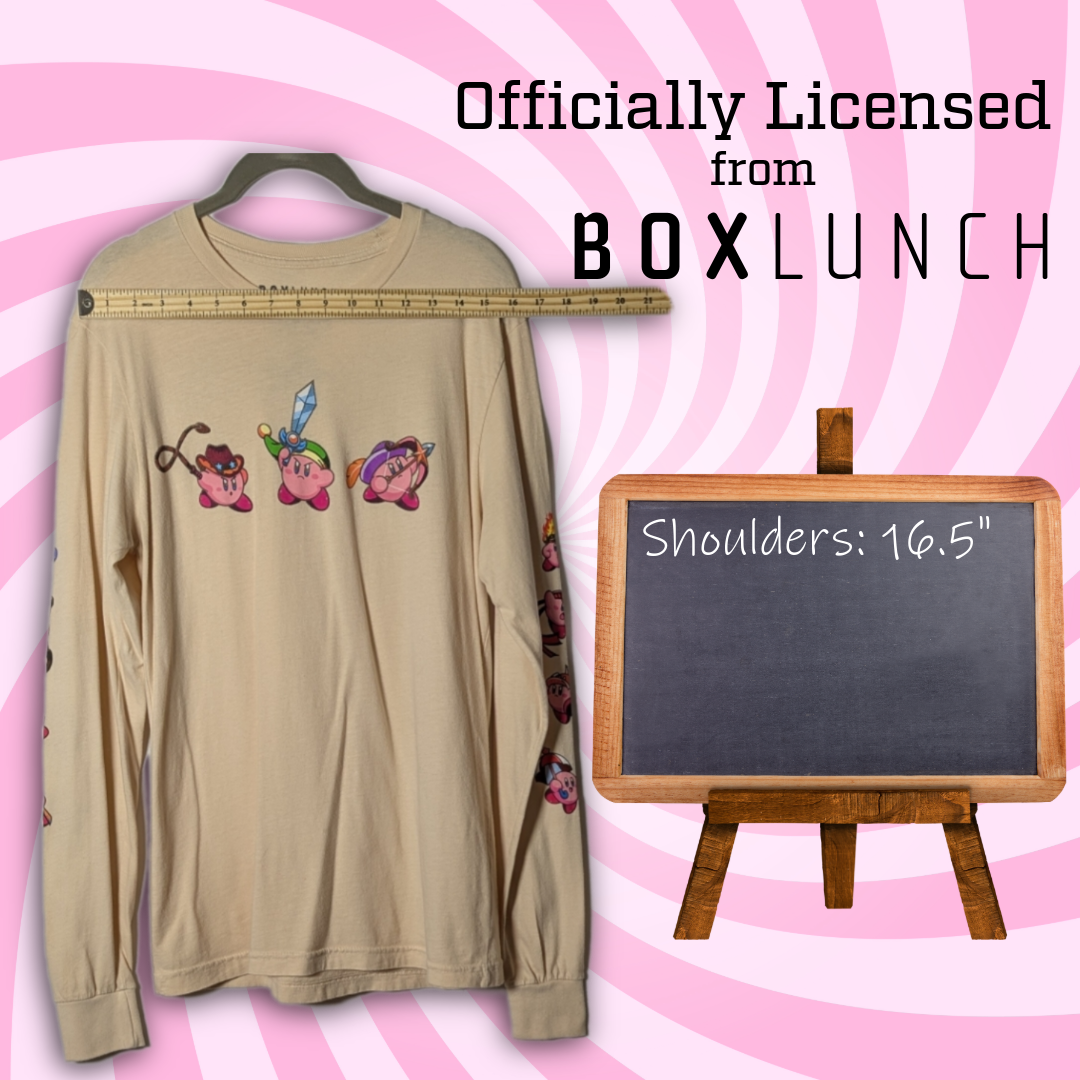 Officially Licensed BoxLunch Nintendo Kirby Long Sleeve Tee Shirt - Size Small