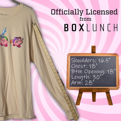Officially Licensed BoxLunch Nintendo Kirby Long Sleeve Tee Shirt - Size Small