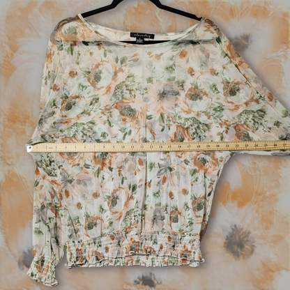 A Love Story Sheer Floral Blouse, size XL