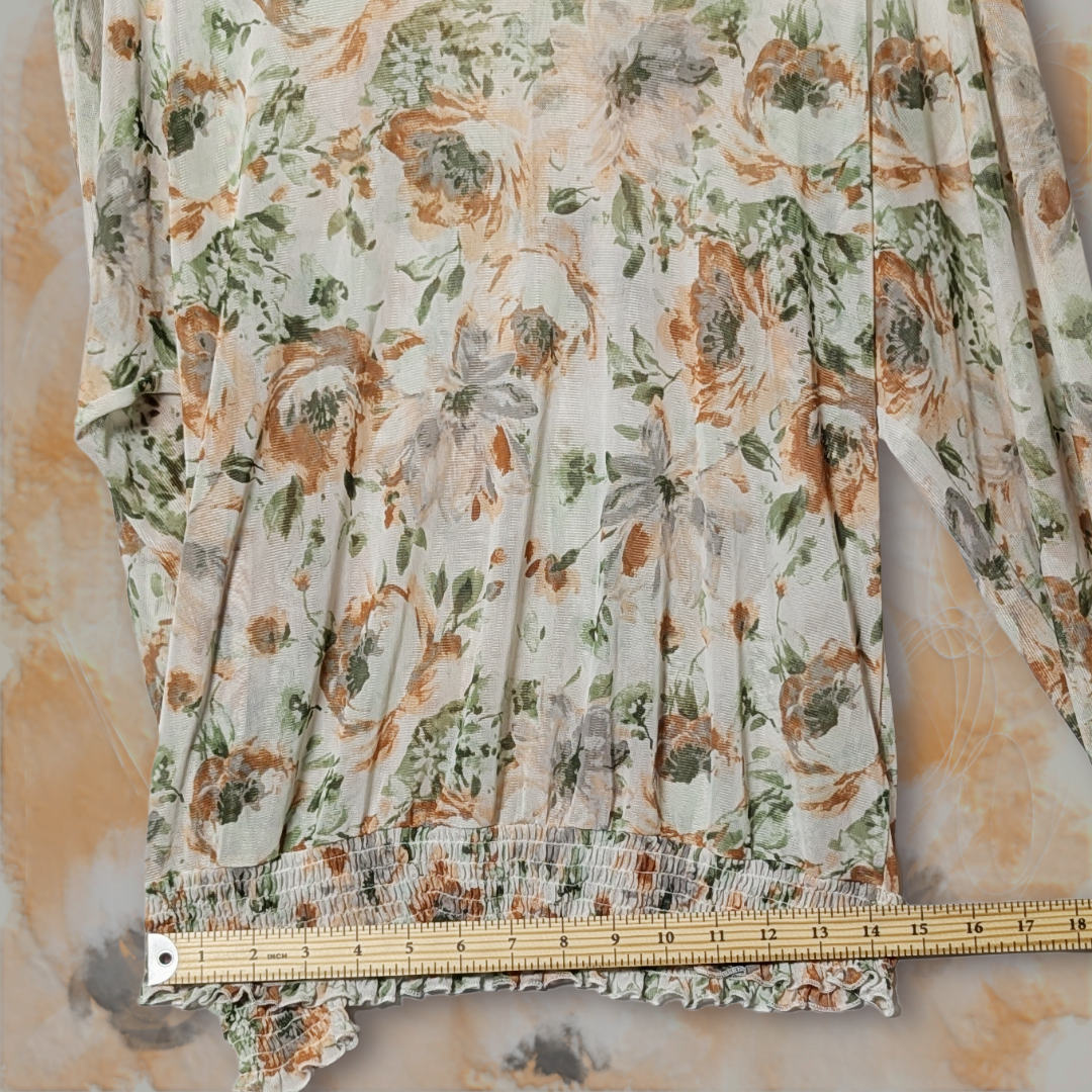 A Love Story Sheer Floral Blouse, size XL