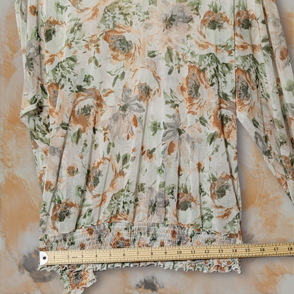 A Love Story Sheer Floral Blouse, size XL