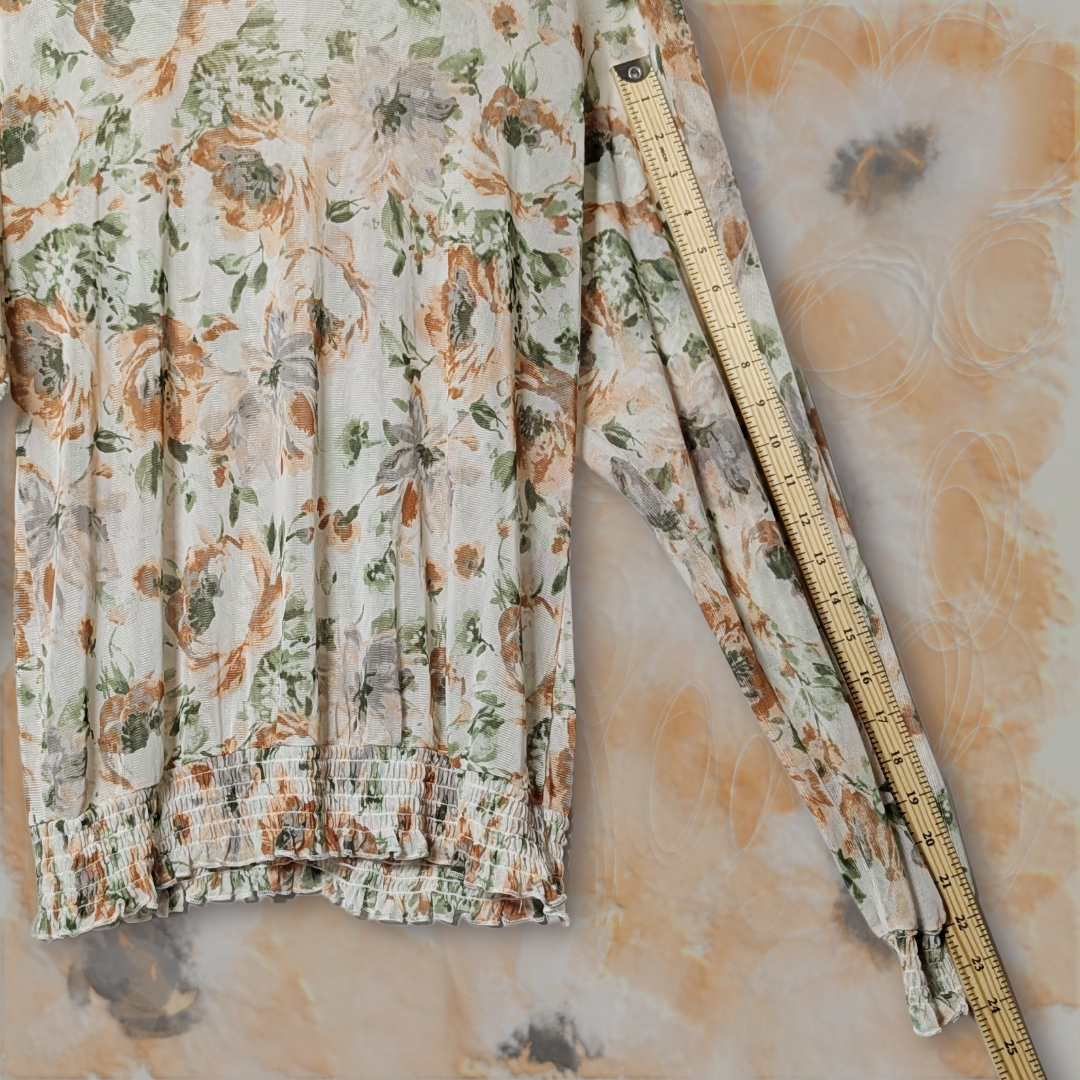 A Love Story Sheer Floral Blouse, size XL