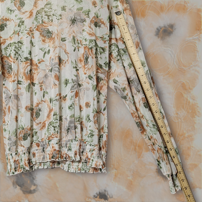 A Love Story Sheer Floral Blouse, size XL