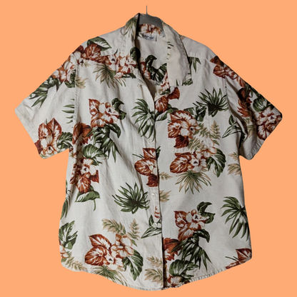 Krazy Kat Vintage Cotton/Linen Tropical Print Button Down Shirt - Size 22/24