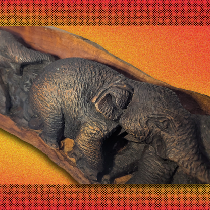 Hand-Carved 16" Wooden Elephant Wall Hanging | Southeast Asia, Artisan-made