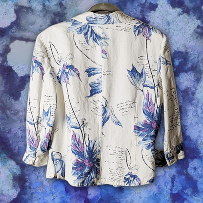 Emma James by Liz Claiborne Floral Linen Jacket, size 16