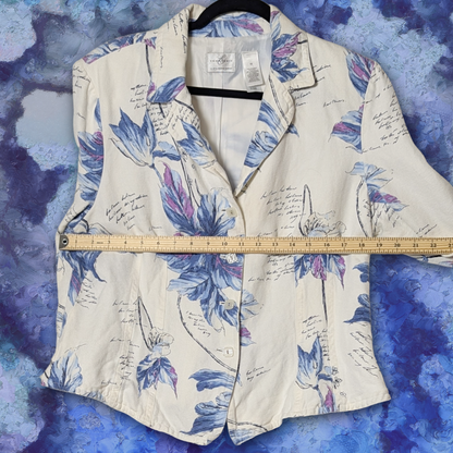 Emma James by Liz Claiborne Floral Linen Jacket, size 16