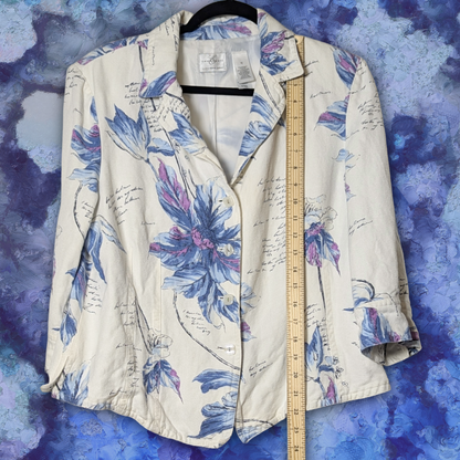 Emma James by Liz Claiborne Floral Linen Jacket, size 16