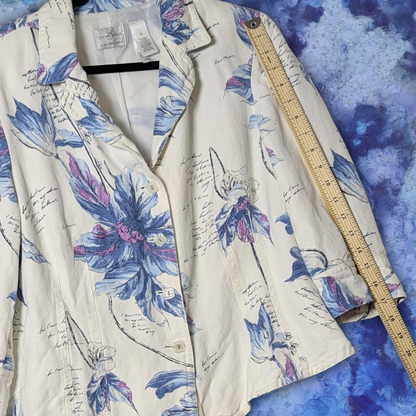 Emma James by Liz Claiborne Floral Linen Jacket, size 16