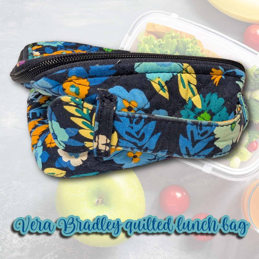 Vera Bradley Midnight Blues Quilted Lunch Bag Insulated Cooler Retired 2014