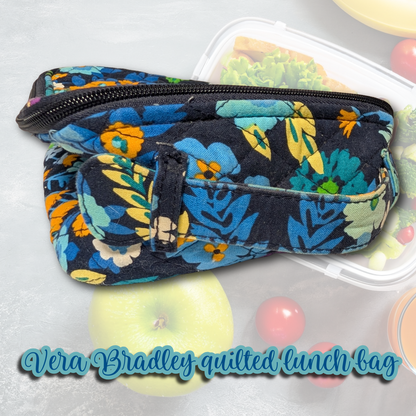 Vera Bradley Midnight Blues Quilted Lunch Bag Insulated Cooler Retired 2014