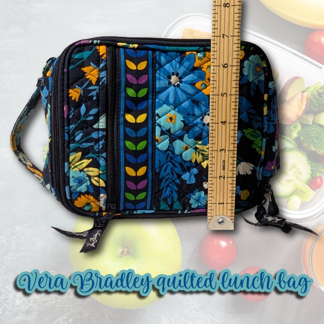 Vera Bradley Midnight Blues Quilted Lunch Bag Insulated Cooler Retired 2014