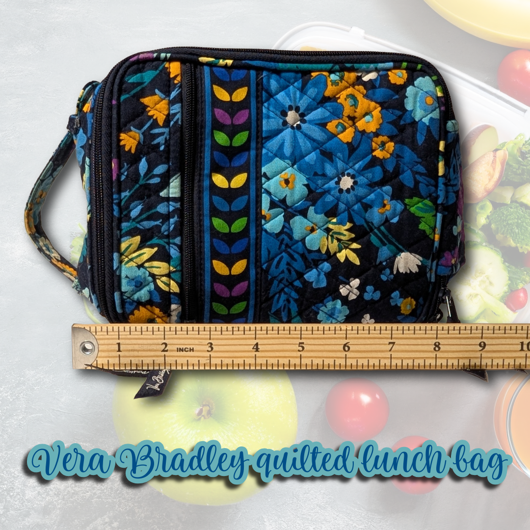 Vera Bradley Midnight Blues Quilted Lunch Bag Insulated Cooler Retired 2014