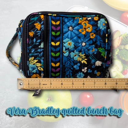 Vera Bradley Midnight Blues Quilted Lunch Bag Insulated Cooler Retired 2014