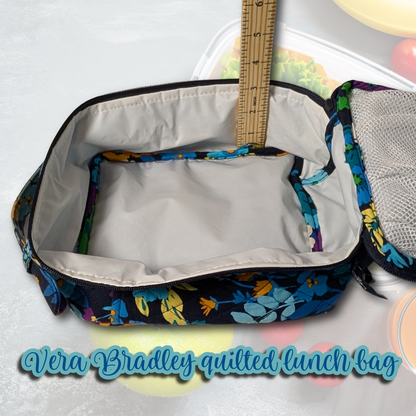 Vera Bradley Midnight Blues Quilted Lunch Bag Insulated Cooler Retired 2014