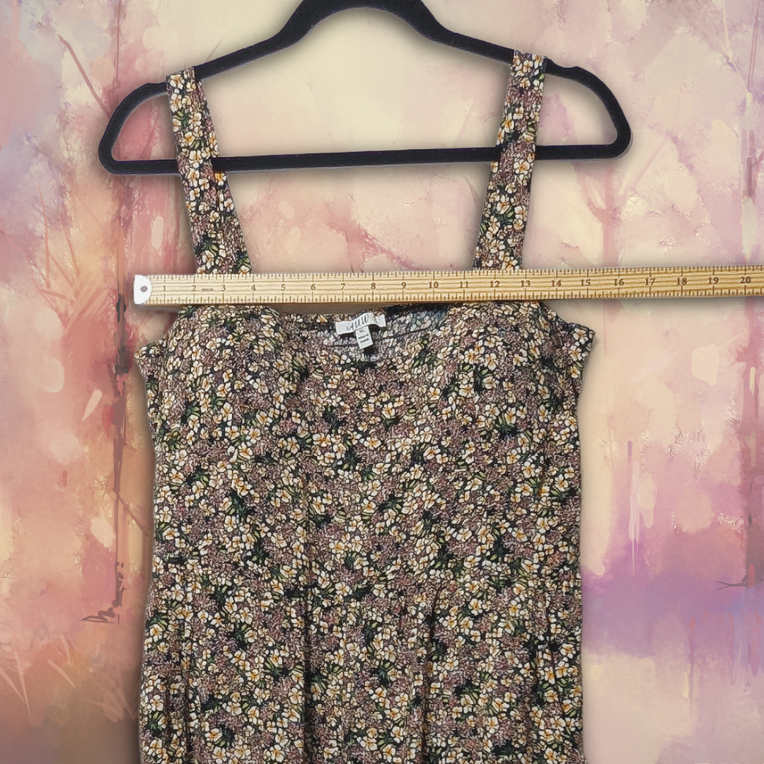 NWT AUW Size XL Floral Midi/Knee Length Sundress with Pockets