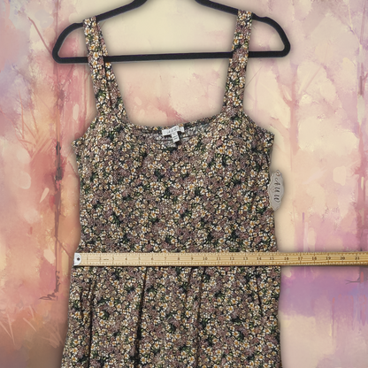 NWT AUW Size XL Floral Midi/Knee Length Sundress with Pockets