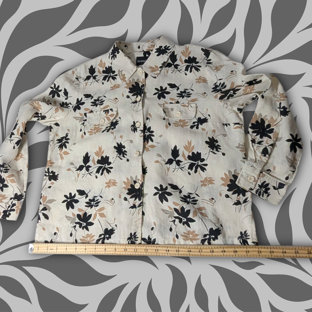 Vintage 20 South Floral Button-Down Blouse