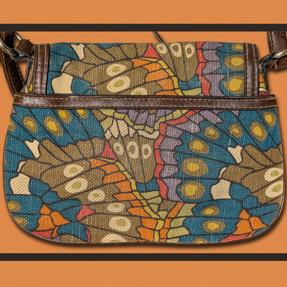 Relic Fabric Crossbody Butterfly Wing Retro-Psychedelic Art Deco Purse/Bag