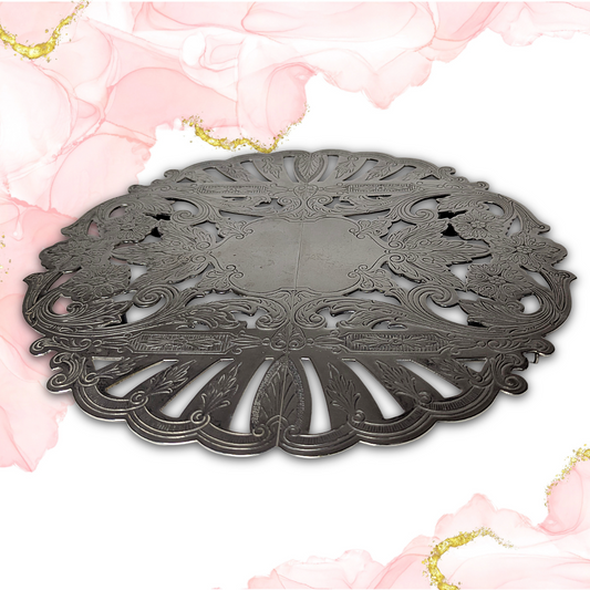 Vintage 50s Wallace Silverplate Expandable Footed Trivet #7333 - Ornate Floral Design, Excellent Condition!