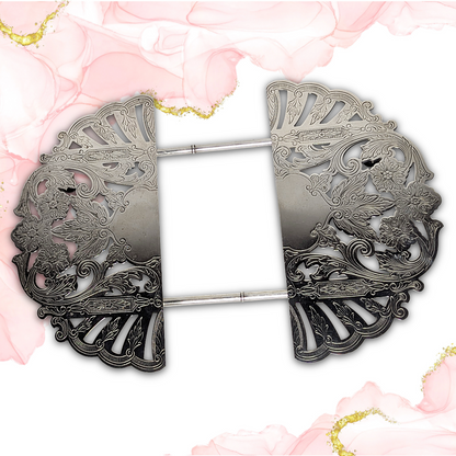 Vintage 50s Wallace Silverplate Expandable Footed Trivet #7333 - Ornate Floral Design, Excellent Condition!