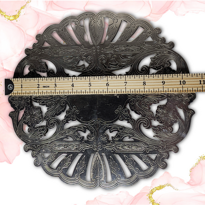 Vintage 50s Wallace Silverplate Expandable Footed Trivet #7333 - Ornate Floral Design, Excellent Condition!