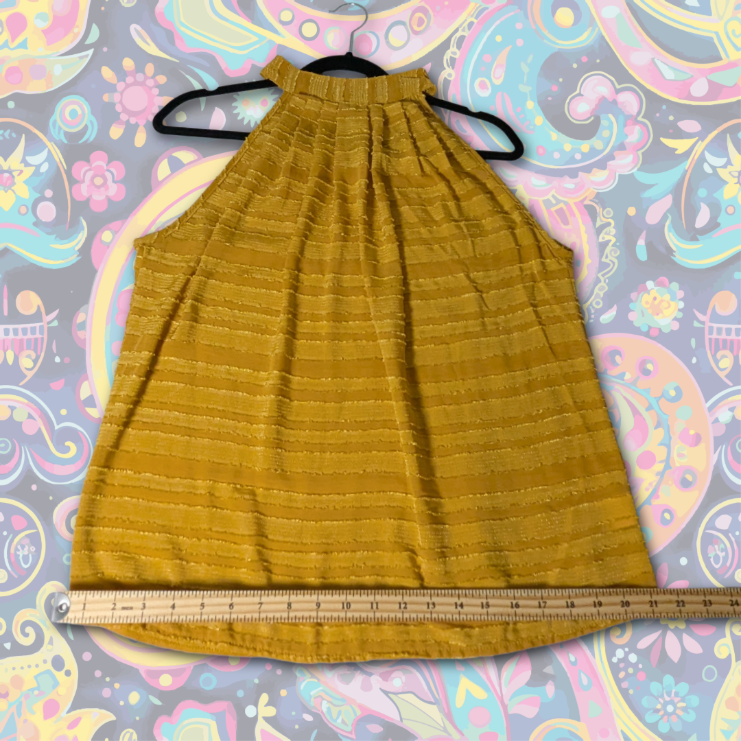 Shein size L harvest orange halter sleeveless top with stripe detailing