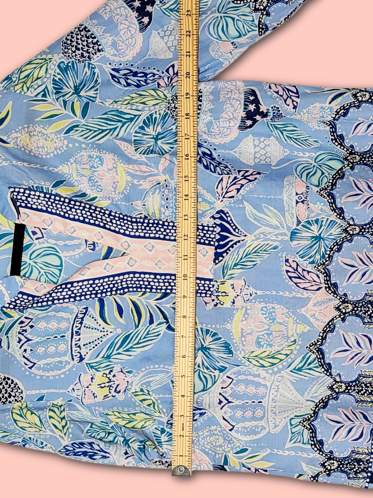 Lilly Pulitzer Marilina Tunic Top M Blue Peri Lapis Lanterns pattern