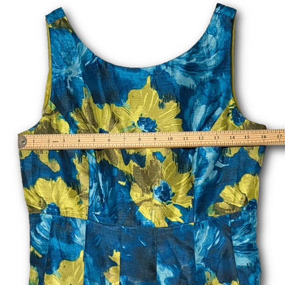 Jessica Howard size 8P Fit & Flare Blue/Green Shimmery Sleeveless Cocktail Dress
