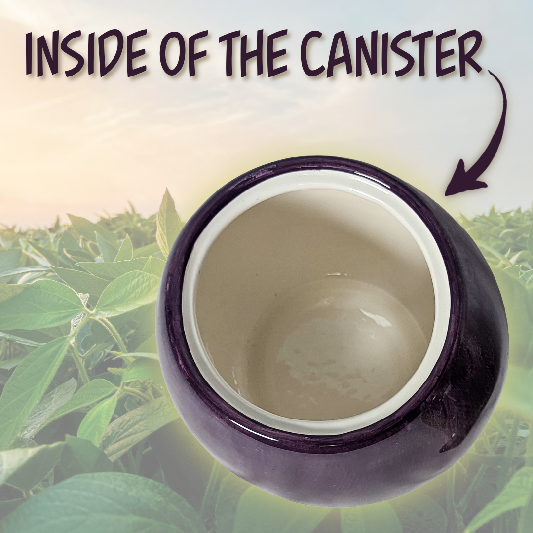 Home Interiors Ceramic Eggplant Canister (with Built-In Lid)