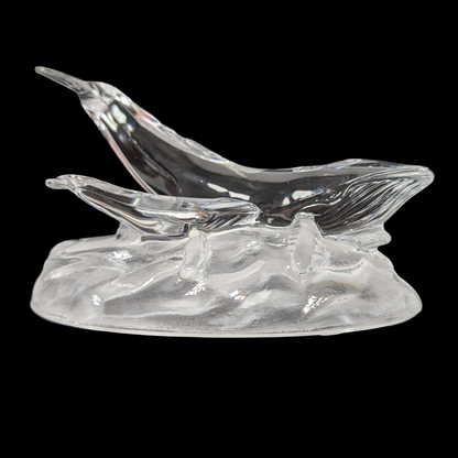 Vintage Cristal d'Arques Lead Crystal Humpback Whale & Calf – Made in France
