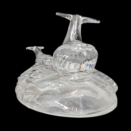Vintage Cristal d'Arques Lead Crystal Humpback Whale & Calf – Made in France