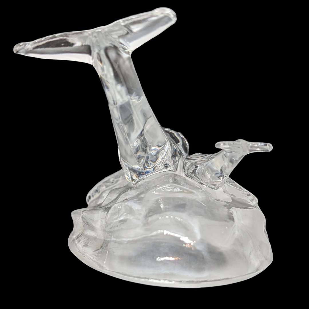 Vintage Cristal d'Arques Lead Crystal Humpback Whale & Calf – Made in France