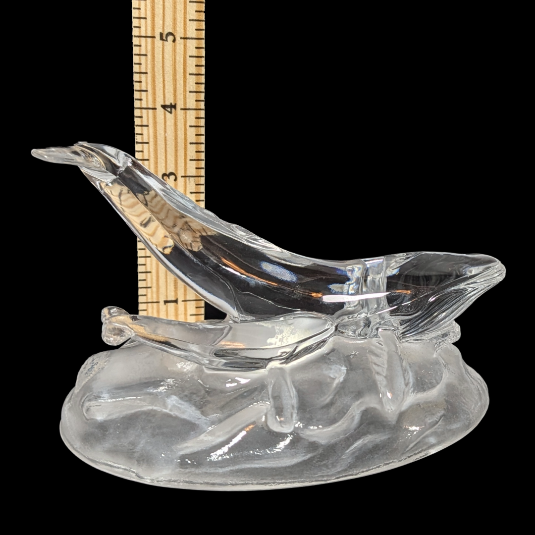 Vintage Cristal d'Arques Lead Crystal Humpback Whale & Calf – Made in France